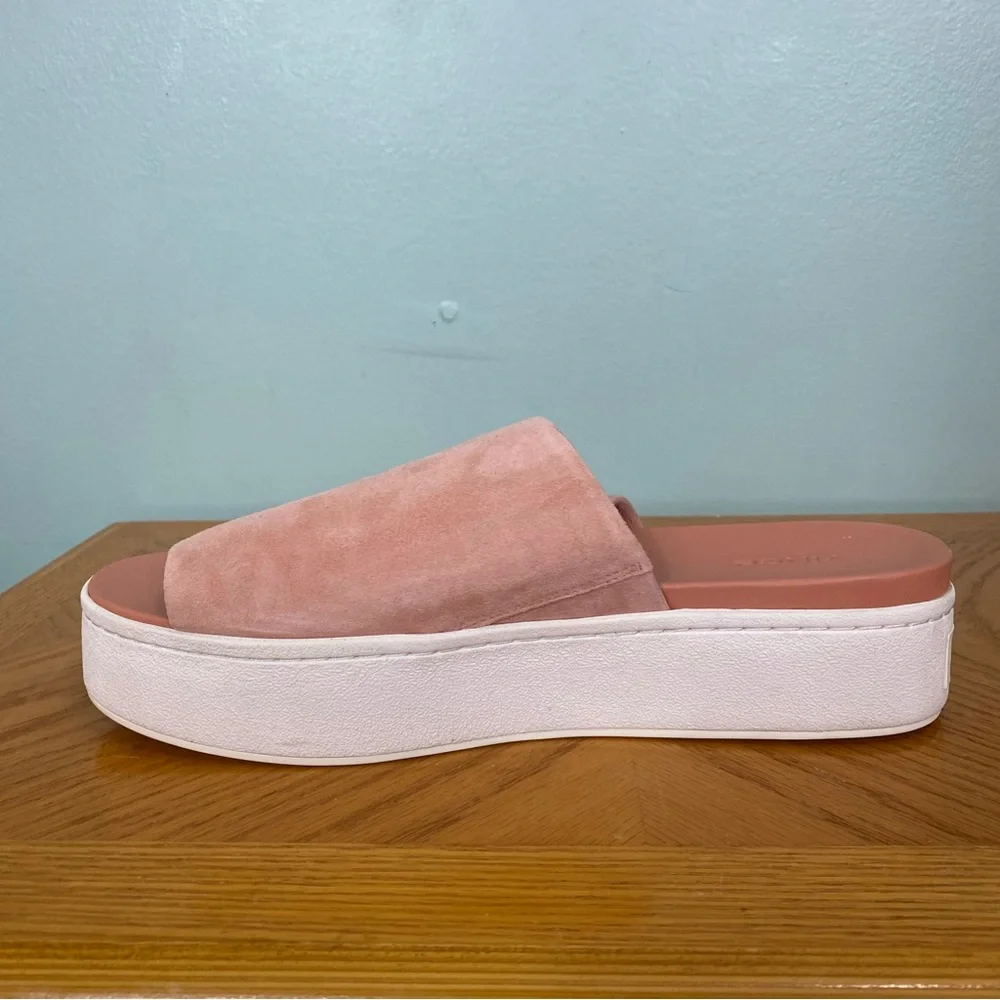 Vince Walford‎ Platform Leather Suede Pink Slides Sandals Size 10